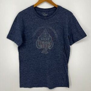 Lucky Brand‎ T-Shirt Men's Size M Blue Short Sleeve Crew Neck Logo Cotton